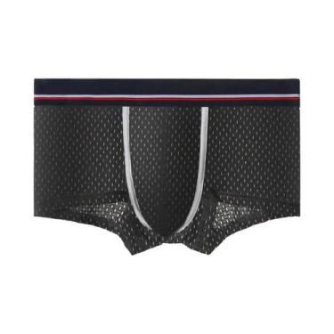 Imagem de Cuecas Boxer Masculinas De Verão Em Seda Gelada Com Malha Fina Respirá
