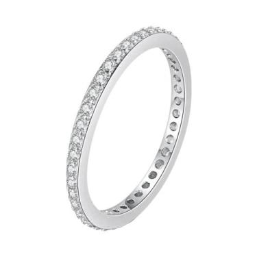 Imagem de Anel De Dedo Com Microscópio De Zircônia Prateada Para Mulheres, Joia 