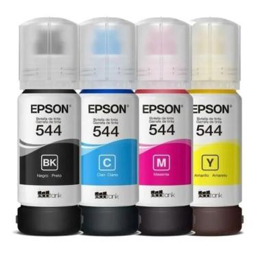 Imagem de Kit 4 Refil Tinta Original Epson T544 L1110 L3110 L3150 L3160