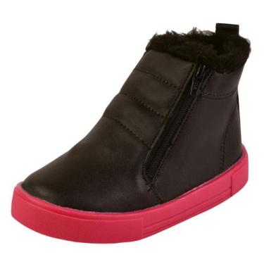 Imagem de Bota coturno tênis cano alto infantil baby menina forrada de pelúcia s
