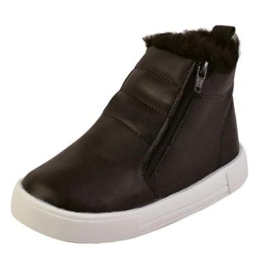 Imagem de Bota coturno tênis cano alto infantil baby menina forrada de pelúcia s