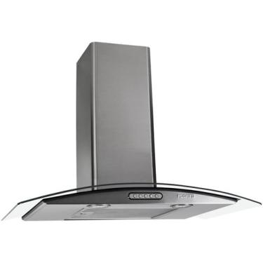 Imagem de Coifa De Parede 70cm Vidro Curvo Duto Slim Fogatti Inox 110V, Prata, 1
