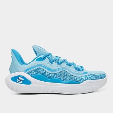 Imagem de Tênis Under Armour Curry 11 Mouthguard, Azul claro, Branco, 42