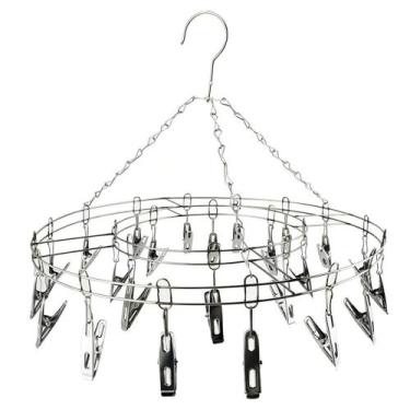 Imagem de Varal Calcinha Lingerie Sutiã Meia Cueca 20 Prendedores Inox - Wincy
