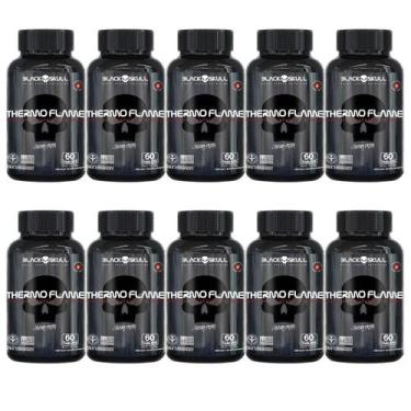 Imagem de Kit 10X Thermo Flame Hardcore Termogênico - 60 Tablets - Black Skull