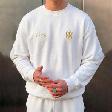 Imagem de Moletom do Brasil Careca Gola Redonda Algodão Inverno Frio Casual Prem