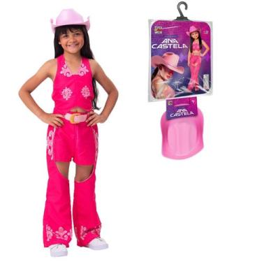 Imagem de Fantasia Infantil Ana Castela Conjunta Boiadeira Rosa Chapéu - - BRINK
