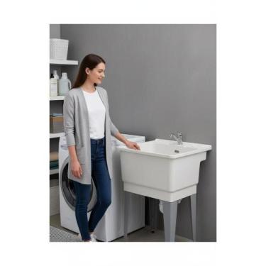 Imagem de Tanque Lavar Roupa PVC Branco 18L 46x42cm Prático - Congratulations St