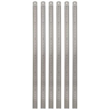 Imagem de KIT 6 Réguas Escala De Aço Inox Dupla Graduação 60cm x ( 24") x 25,4mm