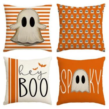 Imagem de Capas de almofadas decorativas AVOIN colorlife Halloween 40x40 cm, con