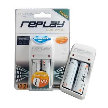 Imagem de Carregador de Pilhas Com 2 Pilhas AA 2500mAh AA/AAA/ bateria 03O134 Re