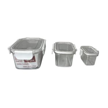 Imagem de Conjunto 3 Pote Hermético Retangular