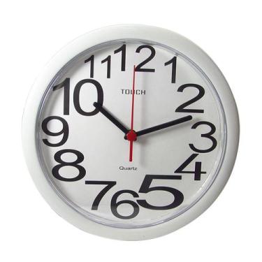 Imagem de Relogio de parede de plástico 25 cm - Quero Presentear, BRANCO