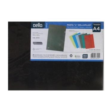 Imagem de Pasta L A4 Dello Plast cor Fumê 31 x 22cm embalagem com 10 unidades