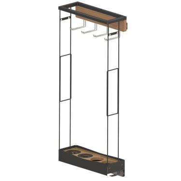 Imagem de Porta Espetos Para Churrasco Steel em Chapa de Aço e Madeira com Porta Condimentos