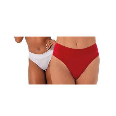 Imagem de Kit c/2 Calcinha Fio Dental Sensa DeMillus 051246 S/ Costura, Branco, 