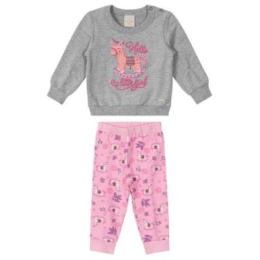Imagem de Conjunto Moletom Bebê Menina Flanelado por Dentro Infantil Menina Esti