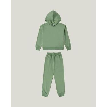 Imagem de Conjunto Infantil Unissex Moletom Flanelado Malwee Kids Verde Tam 14