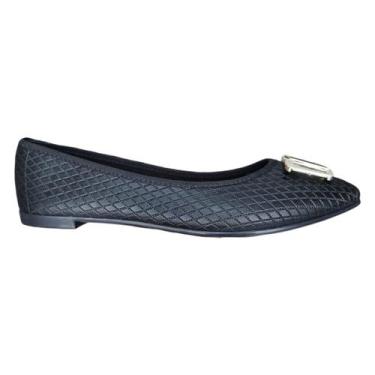 Imagem de Sapatilha Fem Sandalia Rasteirinha Sapato Conforto Moleca Fv, Preto, 3