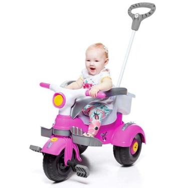 Imagem de Triciclo Infantil - Passeio e Pedal - Velocita Classic - Rosa - Calesi