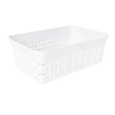 Imagem de Caixa Organizadora Cesto Decorativo Médio Branco 3 Litros - Arqplast