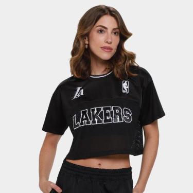 Imagem de Cropped NBA Los Angeles Lakers Feminino, Preto, P