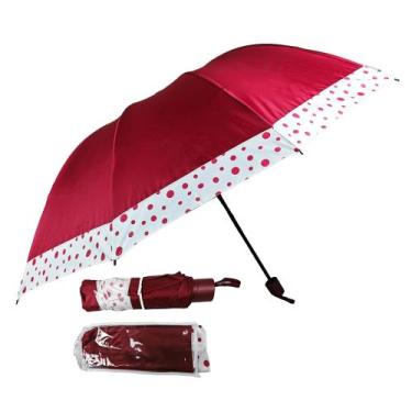 Imagem de Guarda Chuva Bolinha Contra Vento Cabe Na Bolsa Grande Resistente Dobr