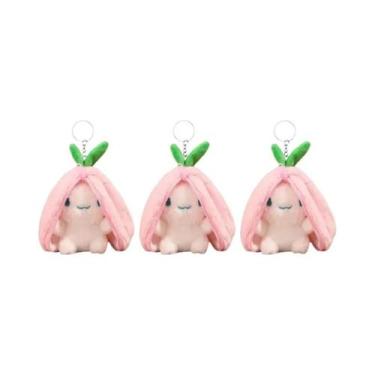 Imagem de Chaveiro De Pelúcia Fofo De Morango Coelho Fruta Animal, Pingente De B