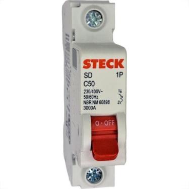 Imagem de Disjuntor Steck Din Unipolar 50A Sd61 C Sdd61C50