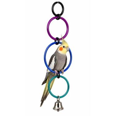 Imagem de Balanço Argola Calopsita Com Guizo Brinquedo Colorido Aves - Murano