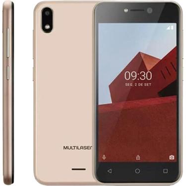 Imagem de Smartphone Multilaser e, 32GB, 5, Android 8.1, Câmera 5MP, Dourado