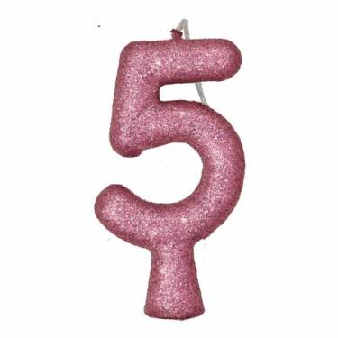 Imagem de Vela de Aniversário Puro Glitter Rosa - Festcolor, 5