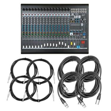 Imagem de Kit Mesa de Som MXT Profissional 16 Canais Com 4 Cabos XLR 5M + 4 Cabo