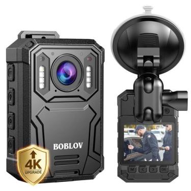 Imagem de Câmera Corporal BOBLOV KJ23Pro 4K 128GB Visão Noturna IP66