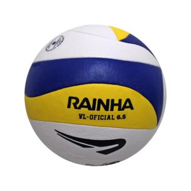 Imagem de Bola Rainha Volei Oficial 6.5, Branco, Amarelo e Azul