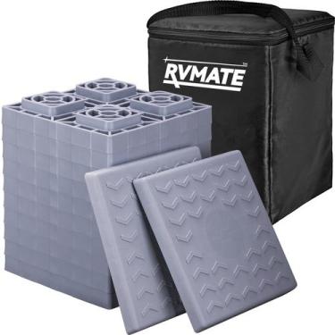 Imagem de Blocos de Nivelamento para RV RVMATE Kit com 12 Peças Cinza Resistente