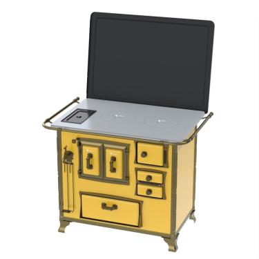 Imagem de Fogao a Lenha Venax n 2 Renaissance Chapa de Aluminio Amarelo Cald SE