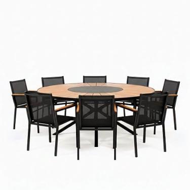 Imagem de Jogo De Mesa 1,80m Com 8 Cadeiras Fibra Sintética E Alumínio
