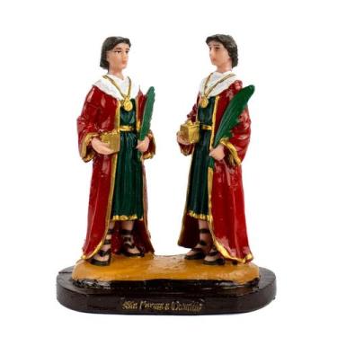 Imagem de Escultura Cosme e Damião Tradicional 16 cm em Resina - Lua Mística - 1