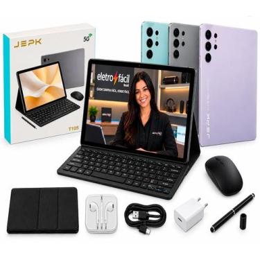 Imagem de Tablet JEPK T105 10.1 8GB 512GB Android 14 5G Kit Completo COR:CINZA, 