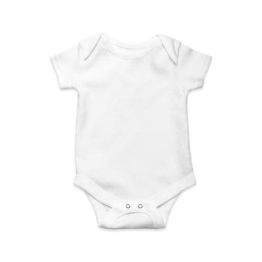 Imagem de Body Bebê Liso Manga Curta Branco 100% Algodão