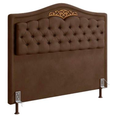 Imagem de Cabeceira Para Cama de Casal Holanda 1,40 Chocolate Veludo