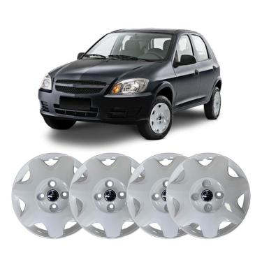 Imagem de Calota Aro Grid 13 Modelo Gm Celta 1999 2000 2001 2002 2003 2004 2005 2006 2007 2008 2009 2010 2011 Branco Jogo