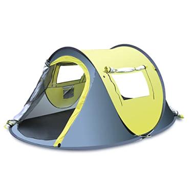 Imagem de Barraca de acampamento impermeável ultraleve, barraca de acampamento tamanho grande tenda de fácil configuração barraca de cultivo para família, ar livre, caminhadas e montanhismo, amarelo