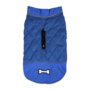 Imagem de Moletom para cães de estimação com clima frio, jaqueta para cães de algodão slip on pet cachorro macacão reversível à prova de vento colete reflexivo à prova d'água térmico para cães pequenos e grandes