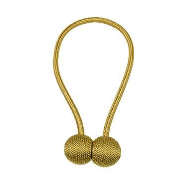 Imagem de Cortina de pérolas amarrar fivela de volta acessórios clipe suporte de gancho fivela de cortina magnética para decoração de casa, ouro, 4 peças