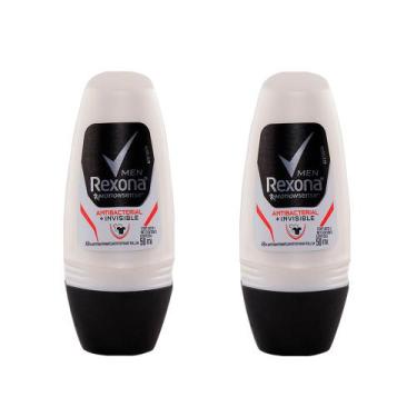 Imagem de Kit 2 Und Desodorante Roll-On Rexona Men Antibacterial+Invisible 50ml