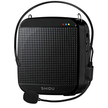 Imagem de SHIDU Amplificador de voz portátil S512 amplificador de voz com microfone com fio fone de ouvido de 15 W, mini alto-falante pessoal para professores, idosos, cantores, treinadores, ioga, guias turísticos, treinadores ao ar livre