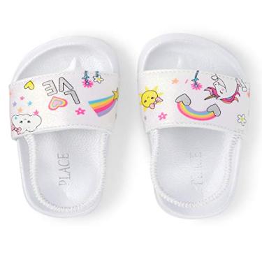 Imagem de The Children's Place Chinelo infantil unissex, Branco, 11 Infant
