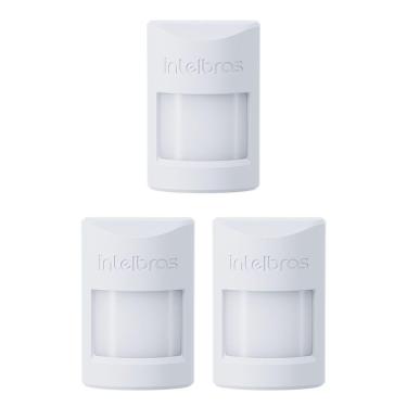 Imagem de Kit 3 Sensores Infra Sem Fio Pet Immunity 20 Kg IVP 1000 PET Smart Intelbras